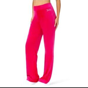 Juicy Couture Womens Velour Pull On Track Pants Sweatpants Bling Pink  XXL NWOT